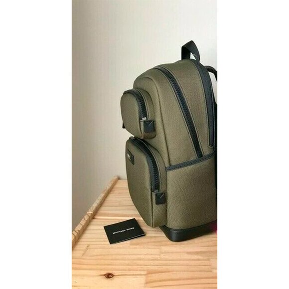 S Michael Kors Kent Sport Utility Large Olive Backpack 37U1LKSC50 Army Green - Picture 3 of 7